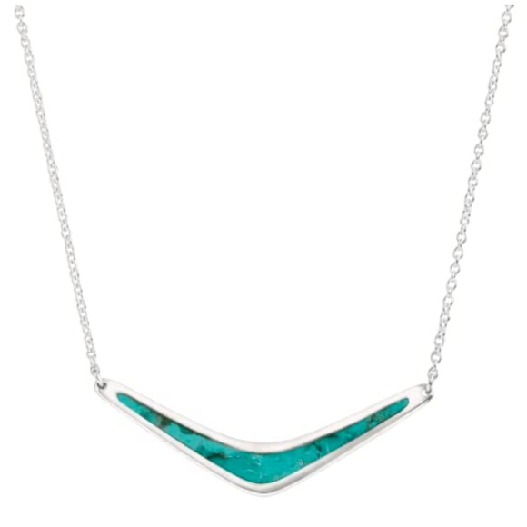 Silpada Sterling Silver & Turquoise Boomerang  Necklace - Picture 8 of 15